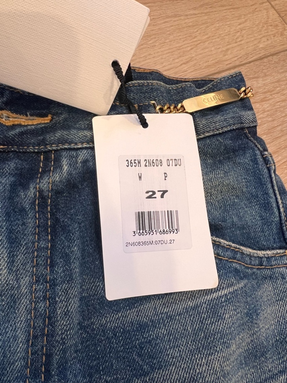 Celine Triomphe Chain Detail Jeans – Gold Chain Waist – Designer Denim - Picture 8 of 15